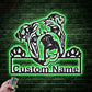 Custom Name English Bulldog Dog, Metal Wall Signs With RGB Led Light