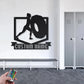 Custom Name Female Bodybuilder For Gym Room WeightLifting Metal Wall Signs With RGB Led Light
