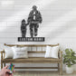 Custom Name Firefighter Father And Daughter Metal Wall Signs With RGB Led Light
