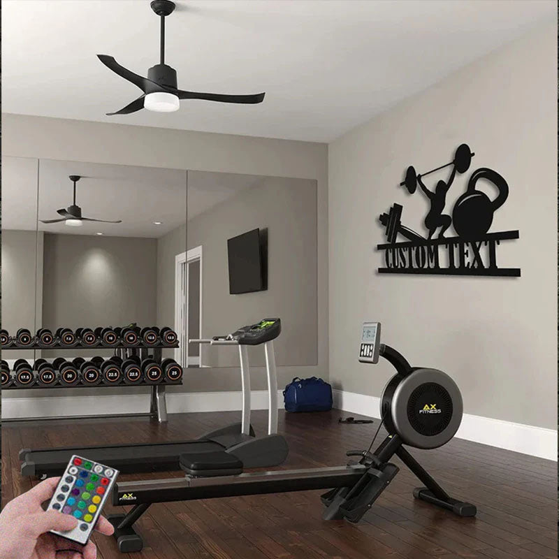 Custom Name Fitness Room Name Sign Metal Wall Signs With RGB Led Light