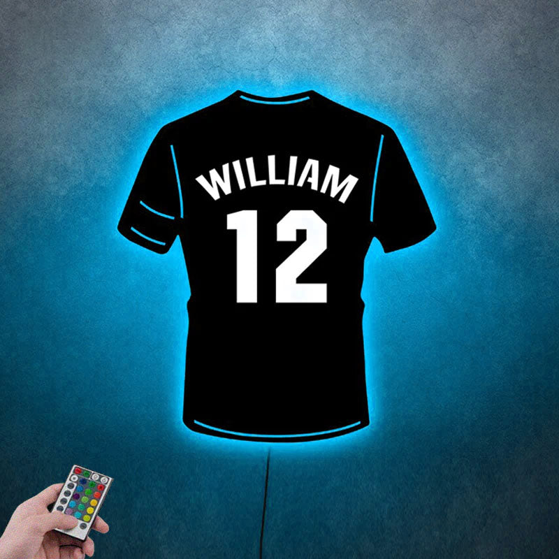 Custom Name Football Name Sign, Metal Wall Signs With RGB Led Light