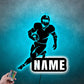 Custom Name Football Player Name Sign For Wall, PMetal Wall Signs With RGB Led Light
