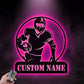 Custom Name Football Player, Metal Wall Signs With RGB Led Light