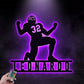 Custom Name Football Player, Metal Wall Signs With RGB Led Light