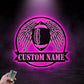 Custom Name Football With Wing, Metal Wall Signs With RGB Led Light