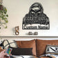 Custom Name Grim Reaper Skull Skeleton Metal Wall Signs With RGB Led Light