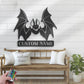 Custom Name Halloween Bat Name Sign Home Decor, Metal Wall Signs With RGB Led Light