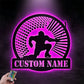 Custom Name Hockey LED Metal Art Sign, Metal Wall Signs With RGB Led Light