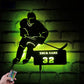 Custom Name Hockey Player Sign, Metal Wall Signs With RGB Led Light