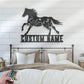 Custom Name Horse Flower Name Sign Home Decor Horse Barn, Metal Wall Signs With RGB Led Light