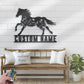 Custom Name Horse Flower Name Sign Home Decor Horse Barn, Metal Wall Signs With RGB Led Light
