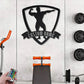 Custom Name Male Bodybuilder For Fitness Wall Art, Gym Room WeightLifting Metal Wall Signs With RGB Led Light