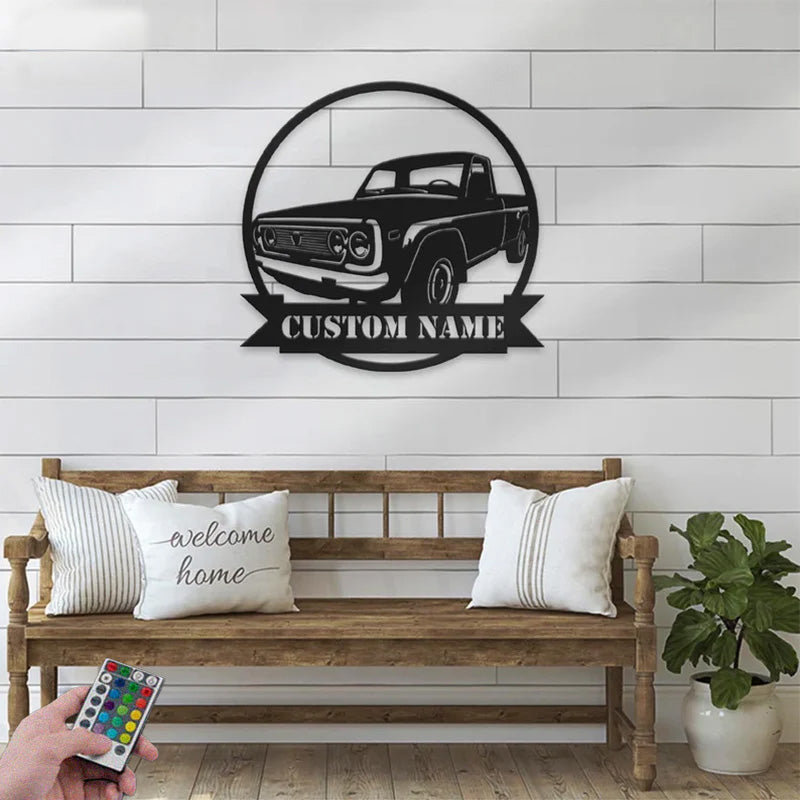 Custom Name Mechanic Repair Metal Wall Signs With RGB Led Light