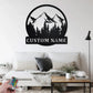 Custom Name Mountain Camper Name Sign Metal Wall Signs With RGB Led Light