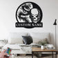 Custom Name Skull And Dragon Name Sign Decoration For Room, Metal Wall Signs With RGB Led Light