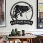Custom Name Snapper Fishing Fish Pole Metal Wall Signs With RGB Led Light
