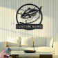 Custom Name Tuna Fishing Fish Pole Metal Wall Signs With RGB Led Light