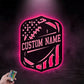 Custom Name USA Flag Football Sign, Metal Wall Signs With RGB Led Light