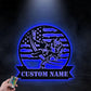Custom Name USA Flag Hockey, Metal Wall Signs With RGB Led Light