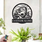 Custom Name Yellow Tang Fish Metal Wall Signs With RGB Led Light