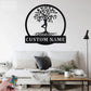 Custom Name Yoga Tree Of Life Metal Wall Art With LED Light