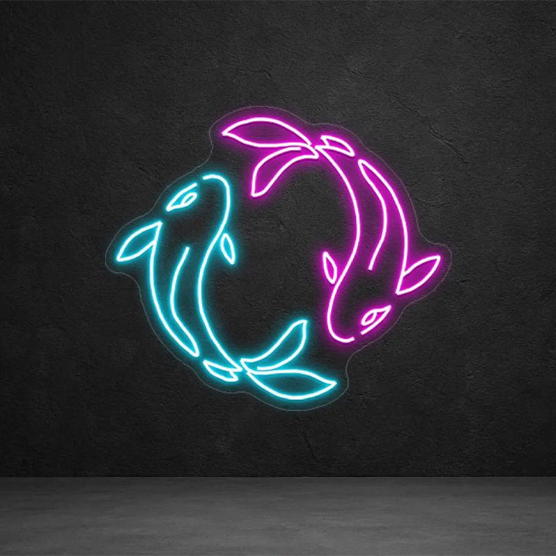 Koi Fish Yin Yang LED Neon Wall Art - LEDTOT