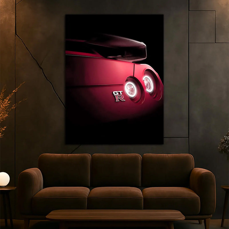 LED Sports Car Tail Light Wall Art – UV-Printed Acrylic (Free Remote Included)