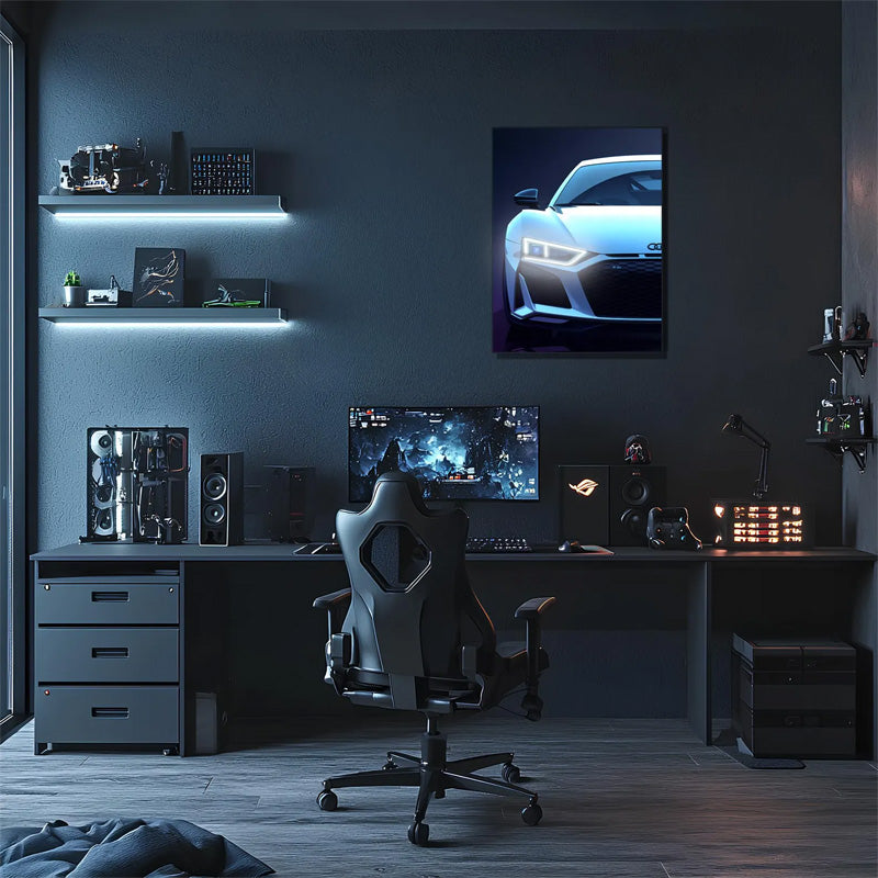 Modern Sports Car Neon Canvas Wall Art - LEDTOT