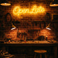 Open Late Script LED Neon Sign for Bar, Café and Storefront Wall Decoration