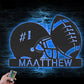 Personalized American Football Helmet, Metal Wall Signs With RGB Led Light