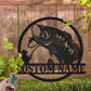 Personalized Bass Fishing Monogram Metal Wall Signs With RGB Led Light