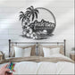 Personalized Beach House Hawaiian Flower Scene Metal Wall Signs With RGB Led Light