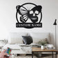Personalized Butterfly Skull Metal Wall Signs With RGB Led Light