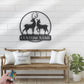 Personalized Couple Reindeer Deer Hunting Metal Wall Signs With RGB Led Light