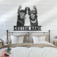 Personalized Cute Couple Alpaca Llama Love Metal Wall Signs With RGB Led Light