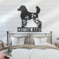 Personalized FLoral Poodle Metal Wall Signs With RGB Led Light