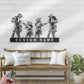Personalized Family Motocross Biker, Metal Wall Signs With RGB Led Light