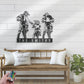 Personalized Family Motocross Biker, Metal Wall Signs With RGB Led Light