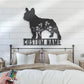 Personalized Floral French Bulldog Metal Wall Signs With RGB Led Light