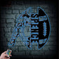 Personalized Football Player Metal Sign, Metal Wall Signs With RGB Led Light