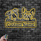 Personalized French Bulldog And English Bulldog, Metal Wall Signs With RGB Led Light