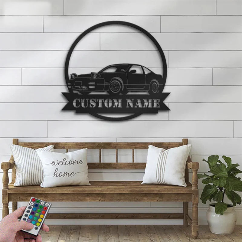 Personalized Garage Metal Wall Signs With RGB Led Light