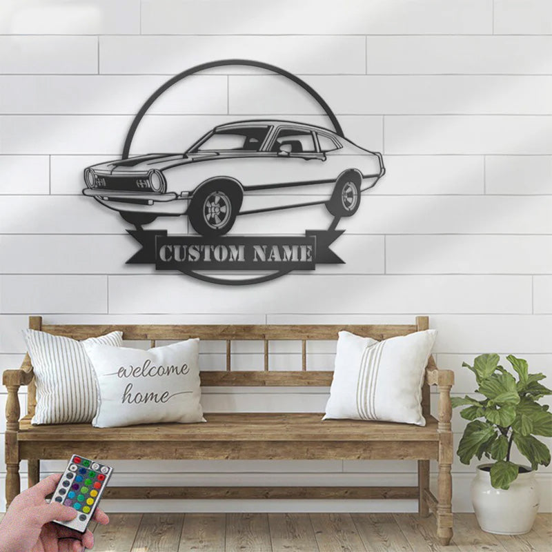 Personalized Garage Metal Wall Signs With RGB Led Light