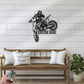 Personalized Girl Motocross Biker, Metal Wall Signs With RGB Led Light