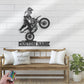 Personalized Girl Motocross Biker, Metal Wall Signs With RGB Led Light