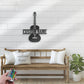 Personalized Guitar Player Metal Wall Signs With RGB Led Light