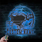 Personalized Helmet American Football, Metal Wall Signs With RGB Led Light