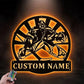 Personalized Hockey Goalie Name Sign, Metal Wall Signs With RGB Led Light