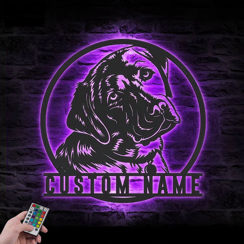 Personalized Labrador Retriever, Metal Wall Signs With RGB Led Light
