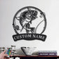 Personalized Largemouth Bass Fish Pole Metal Wall Signs With RGB Led Light